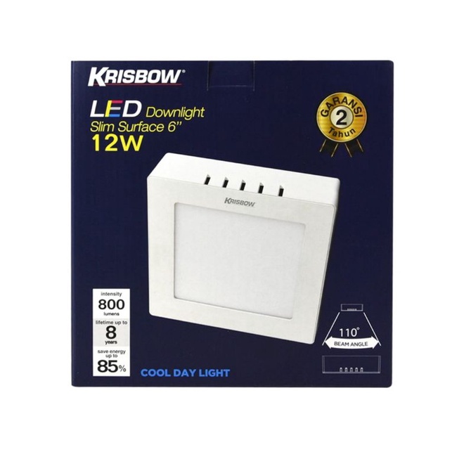 Krisbow Lampu Downlight Persegi Led 12 watt OUTBOW
