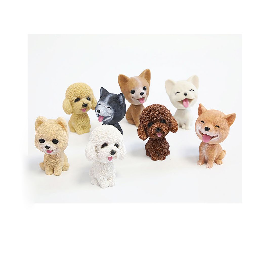 SUYOU 1PC Cute Nodding Puppy 8 Styles Car Swing Toys Shaking Head Dog New Vinyl Resin Car Interior Dashboard Ornament