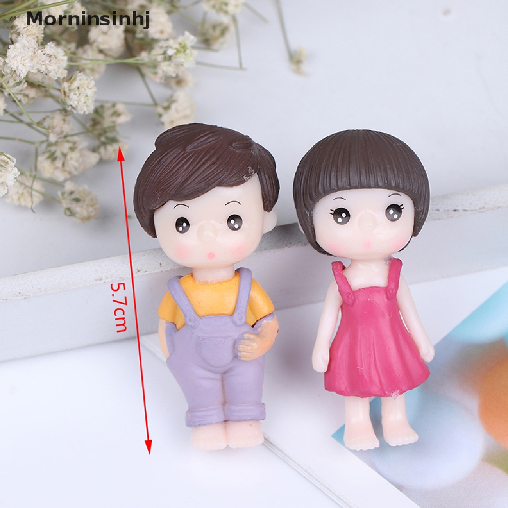 Mornin 2Pcs / Set Mainan Miniatur Figurin Kartun Untuk Dekorasi Rumah Boneka