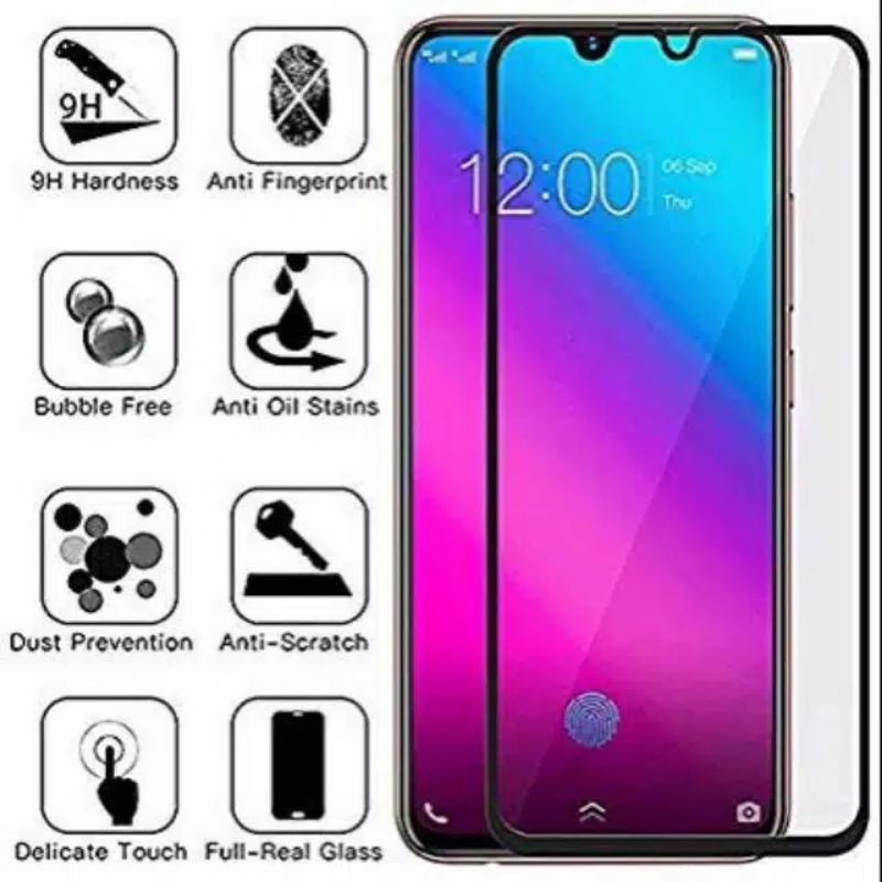 TEMPERED GLASS FULL VIVO V11 COVER KUALITAS PREMIUM QUALITY