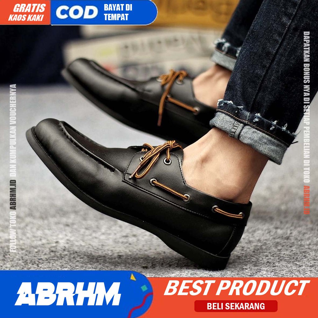 ABRHM X MORIN Sepatu Pria Casual Loafers Sepatu Kasual Pria Sepatu Cowok/cowo Sepatu Pria Keren Sepatu Kerja Kantor Semi Formal Kuliah Kondangan Gaya keren Kekinian Murah Terlaris