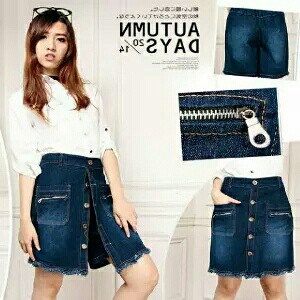 SB Collection Celana Pendek Sena Hotpants Rok Midi Jeans Casual Jumbo Wanita