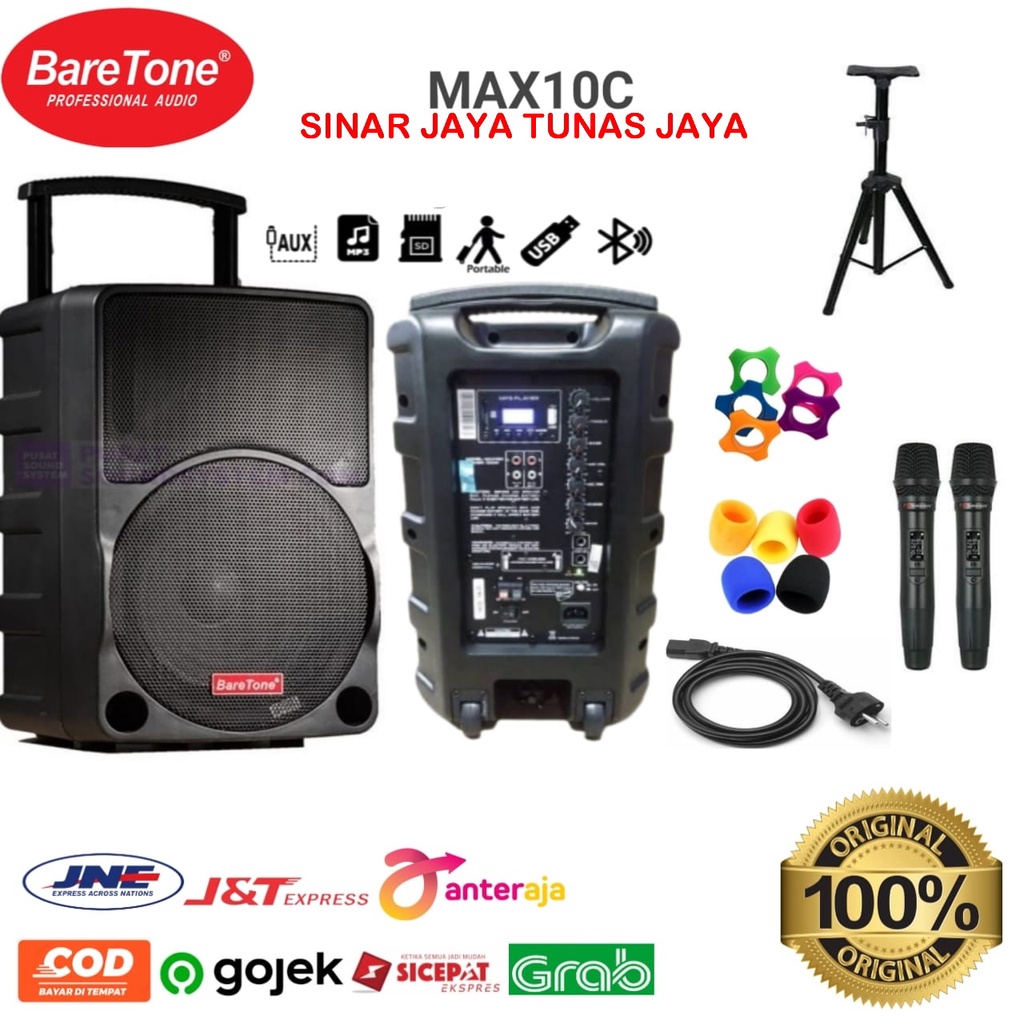 Paket Speaker Aktif Meeting Portable Baretone 10 inch MAX10C / MAX10H Original max 10