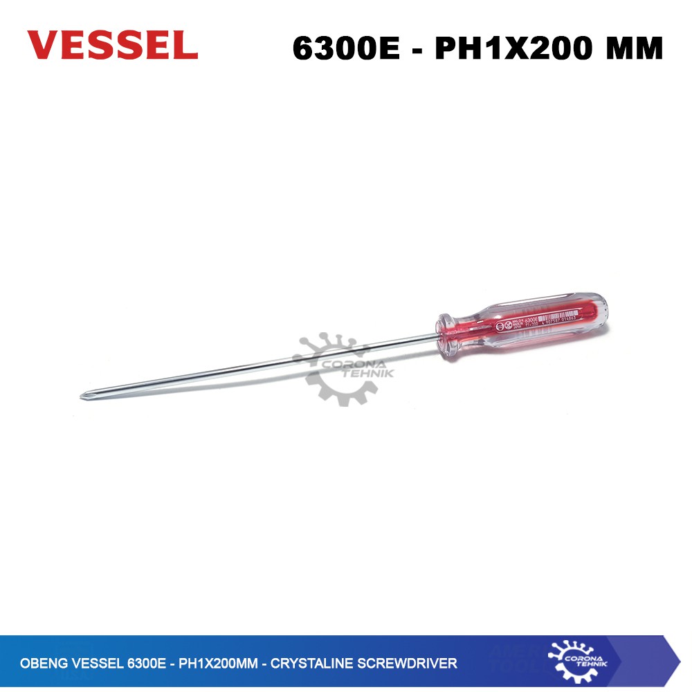 Crystaline Screwdriver - Obeng Vessel 6300E - PH1x200mm