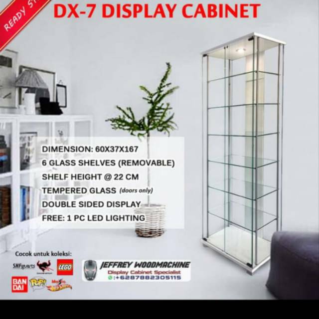 Lemari pajang kaca kristal DX7