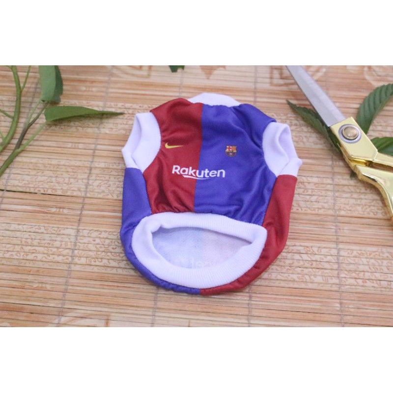 Kaos Jersey fc barcelona untuk kucing dan anjing / baju jersey bola murah size S-XL