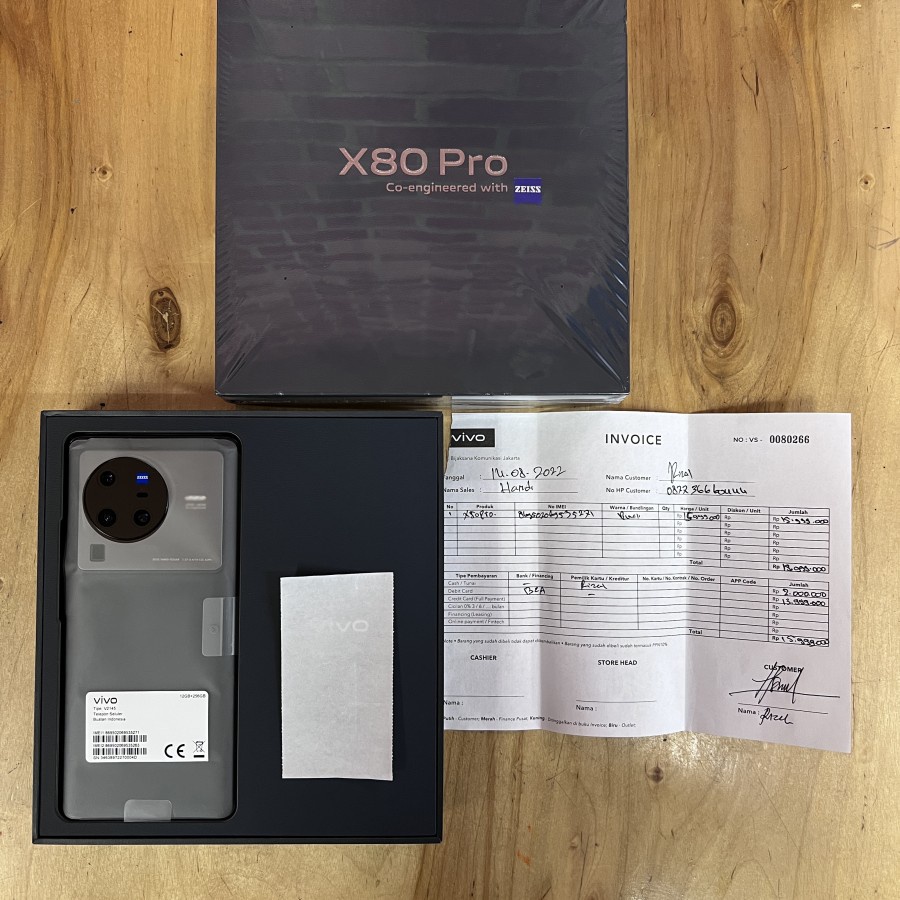 Vivo x80 pro 5G 12GB 256GB New Open Box Super Like new Garansi 14 agustus 2023