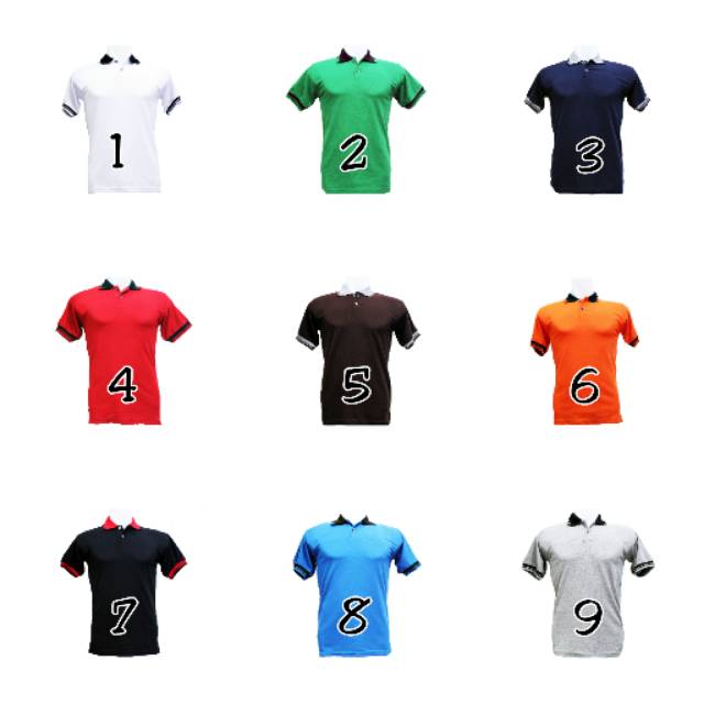 YB POLO SHIRT KAOS KERAH ABU MUDA KOMBINASI BAJU PRIA COWOK KAUS CASUAL POLOS TANGAN LENGAN PENDEK