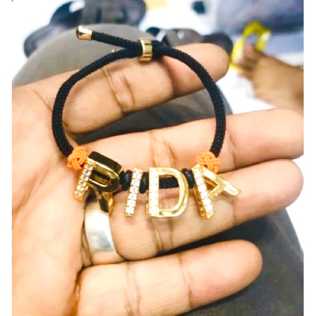 Gelang inisial gelang huruf gelang alphabet tali hongkong