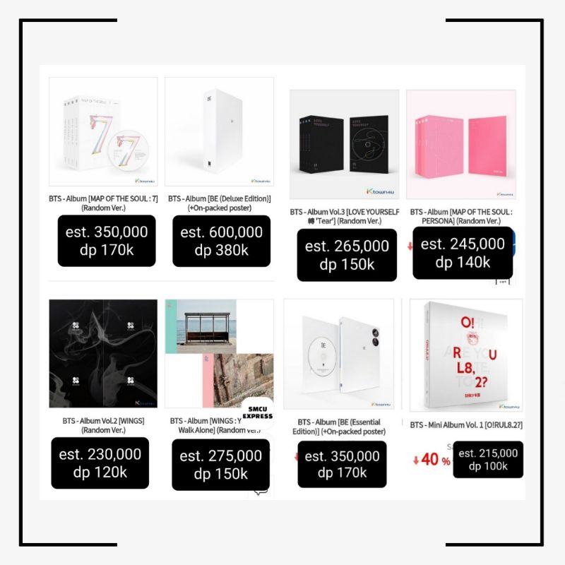 [PAYMENT 1] ALBUM OLD BTS (KTOWN4U)