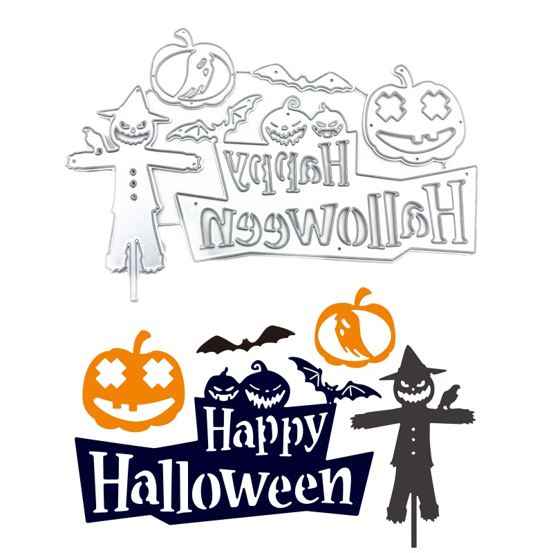 Templat Stensil Desain Halloween Untuk Dekorasi Scrapbook