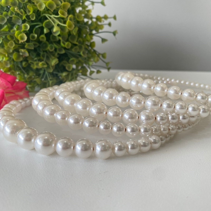 Bando Mutiara Korea Headband Wanita Bandana Aksesoris Rambut Pearl Original Termurah/ Chail