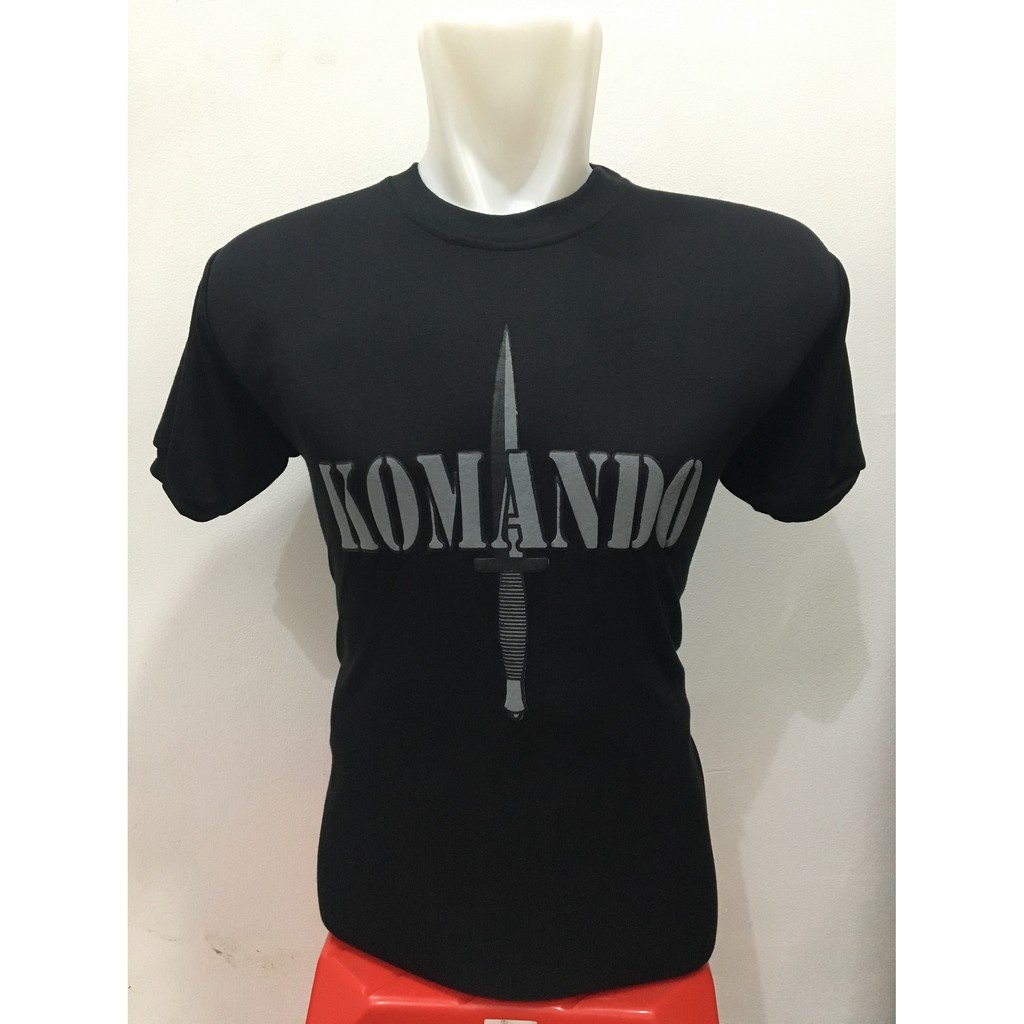 Kaos Hitam Komando | Kaos Komando | Kaos Hitam Lengan Pendek