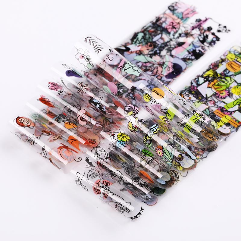 10pcs/bag Marmer Emas Foil Nail Art Transfer Foil Stiker Decals French Tip Membungkus Kuku Dekorasi Manicures Nail Art Desain