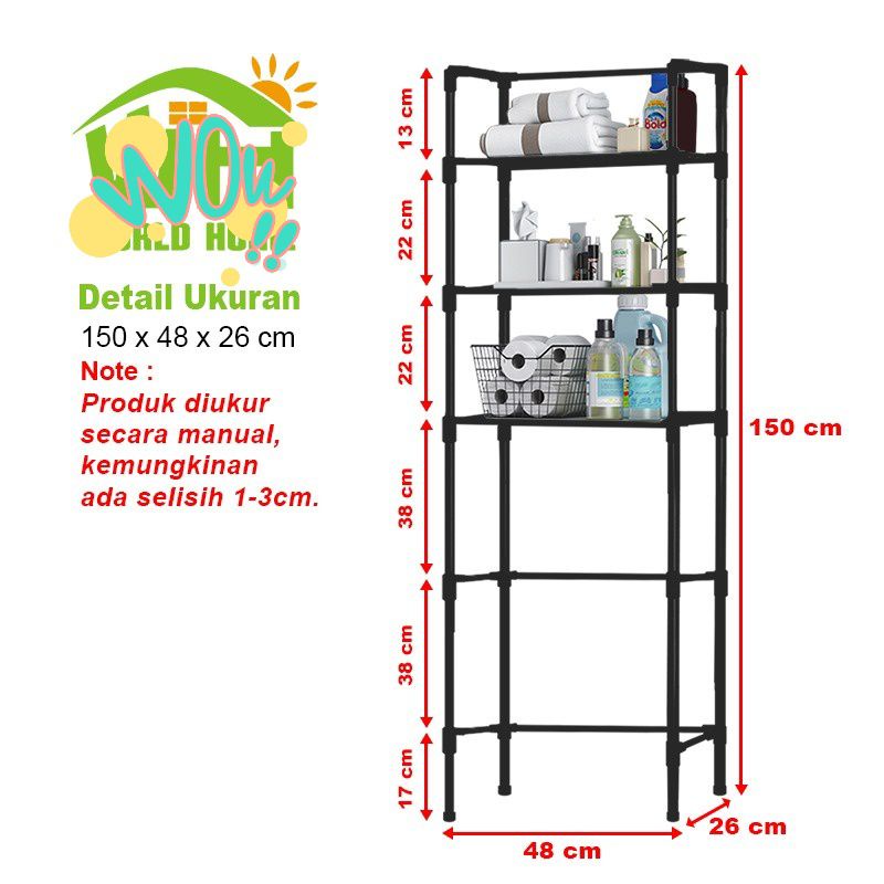 Rak Toilet/kamar mandi Organizer 3 Tingkat