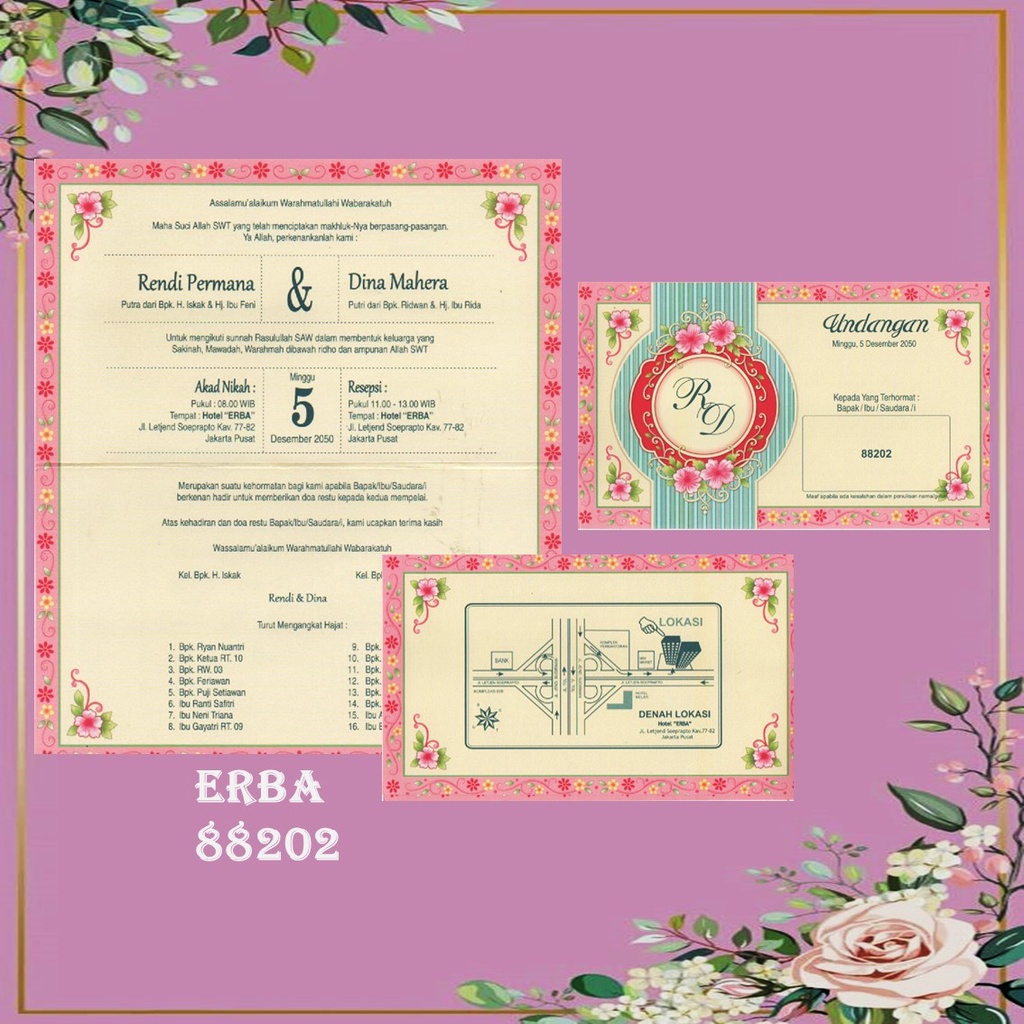 ERBA 88202 Undangan Pernikahan Murah