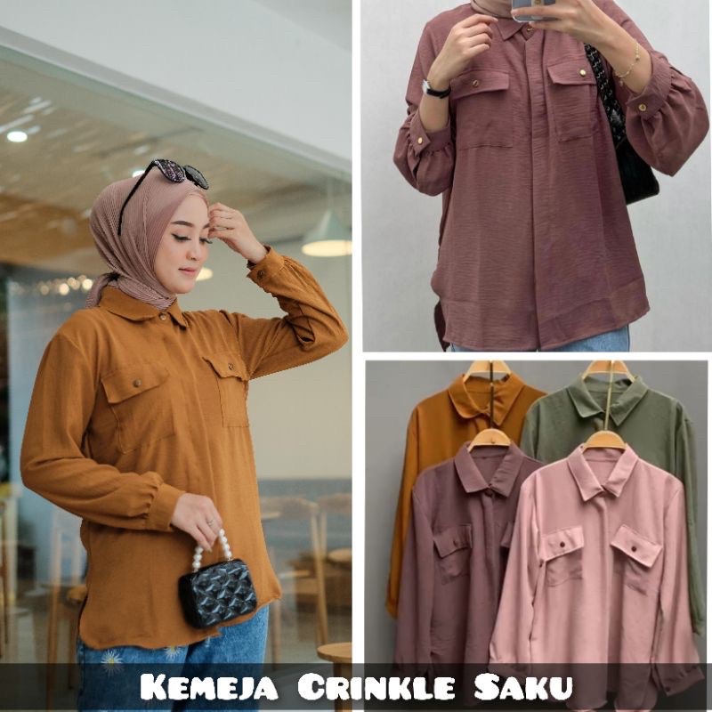 NAGITA BLOUS CRINKLE RAYON PREMIUM /  MAGNOLIA OTTD SELEBRGAM BAHAN CRINKLE