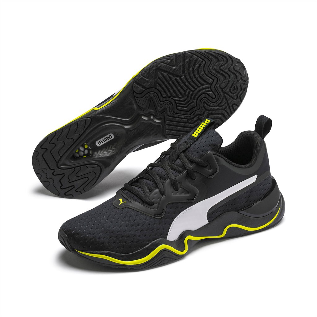puma black training shoes