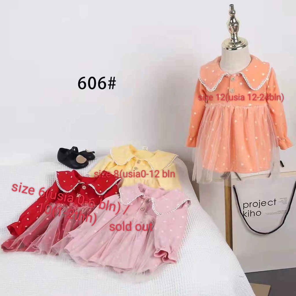 Dress Anak Motif Polkadot Tile import/Dress Anak Import/Polkadot