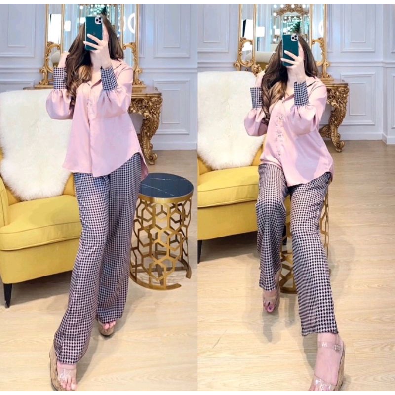 RR Fashion Wanita Fashion Muslim Wanita Setelan Wanita Setelan Muslim Set Baju Muslim Setelan Kulot 