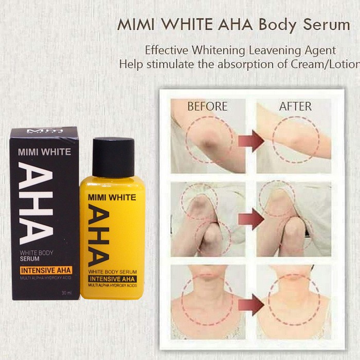 Original 100% Mimi White AHA ( Serum Pemutih Badan Permanen )