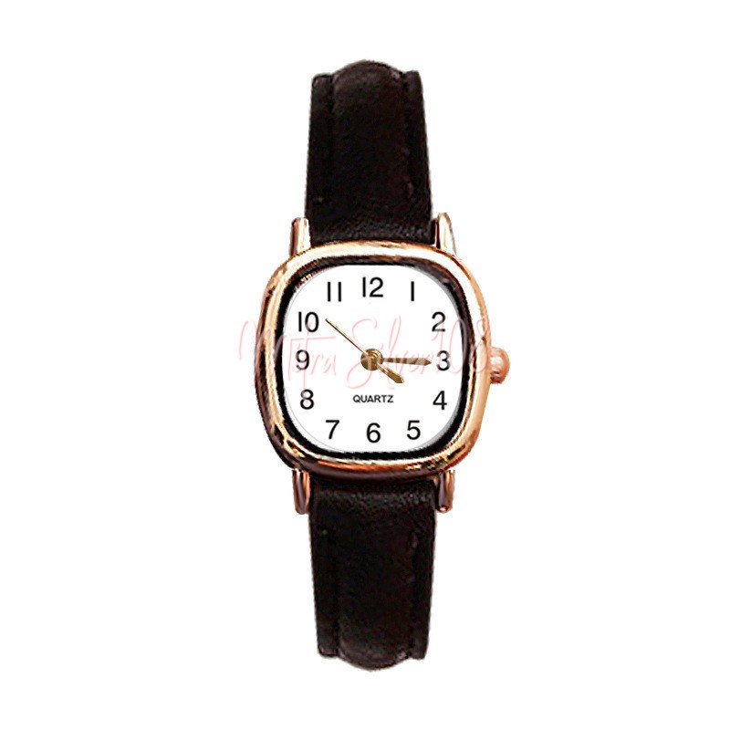 [MS108] JT 11 - Jam Tangan Quartz Strap PU Analog Casual Gaya Retro Untuk Wanita Watch Fashion Korean