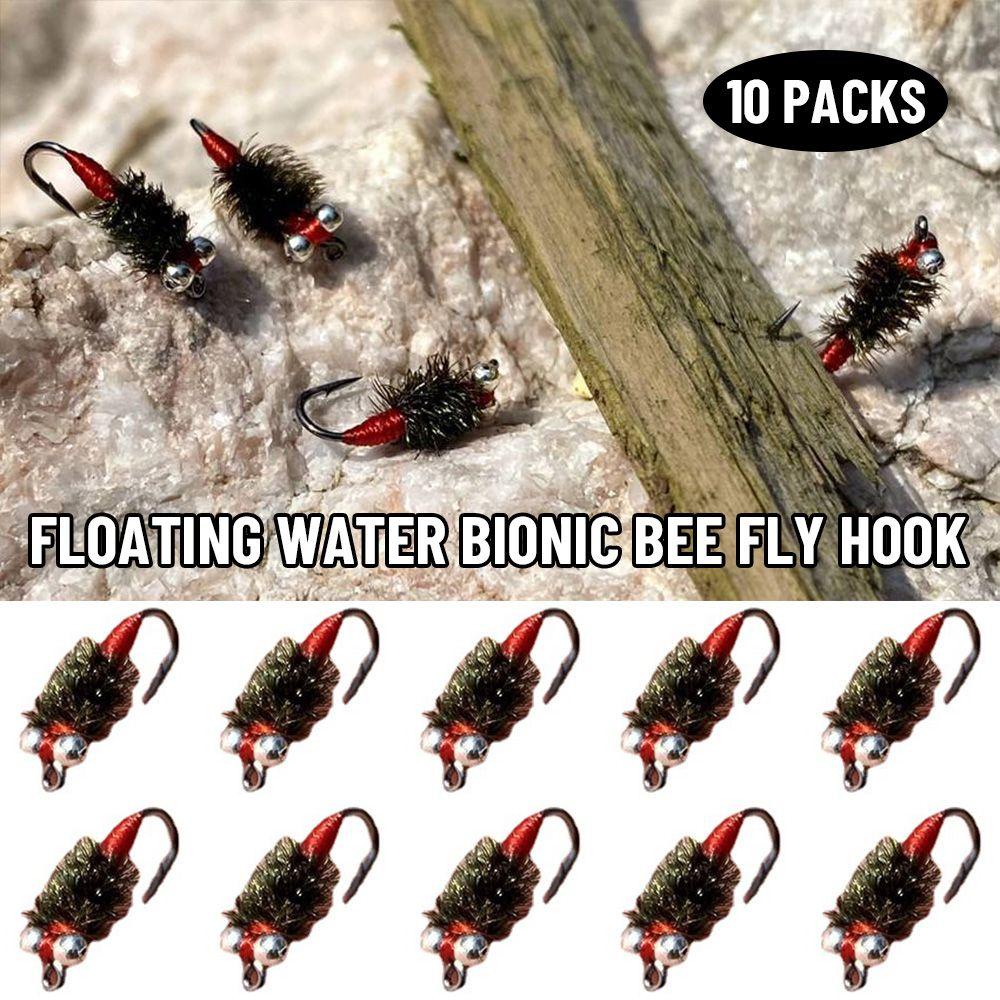 Preva 10PCS Umpan Pancing Fly Trout Portable Buatan Serangga Engkol Swimbaits Coklat Caddis