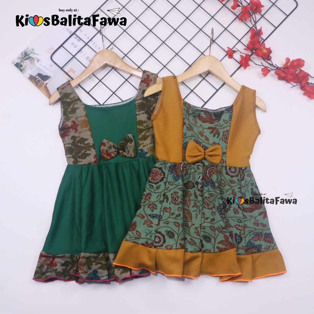 Dress Aurora uk 2-3 Tahun / Pakaian Anak Perempuan Murah Dres Batik Yukensi Adem Baju Pesta Gaun