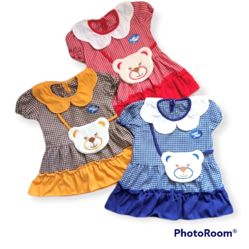 Dress Bayi motif Bear || Dress bayi Murah || Rok anak perempuan || Rok Bayi