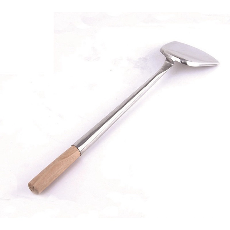 SPATULA / SUTIL / SODET MASAK GAGANG KAYU 38 PANJANG STAINLESS STEEL ANTI PANAS