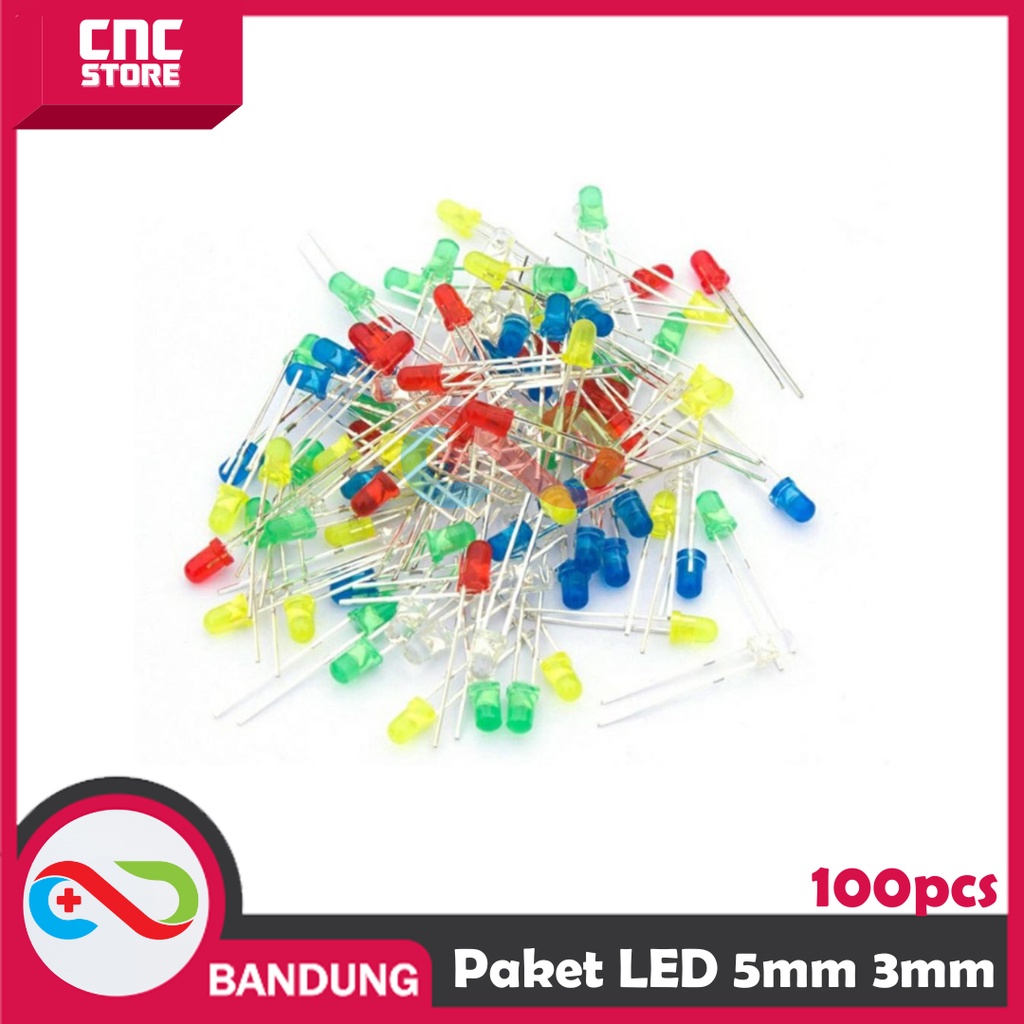 PAKET 1 BOX LED 5MM 3MM 5 COLOR RGBYW 100PCS