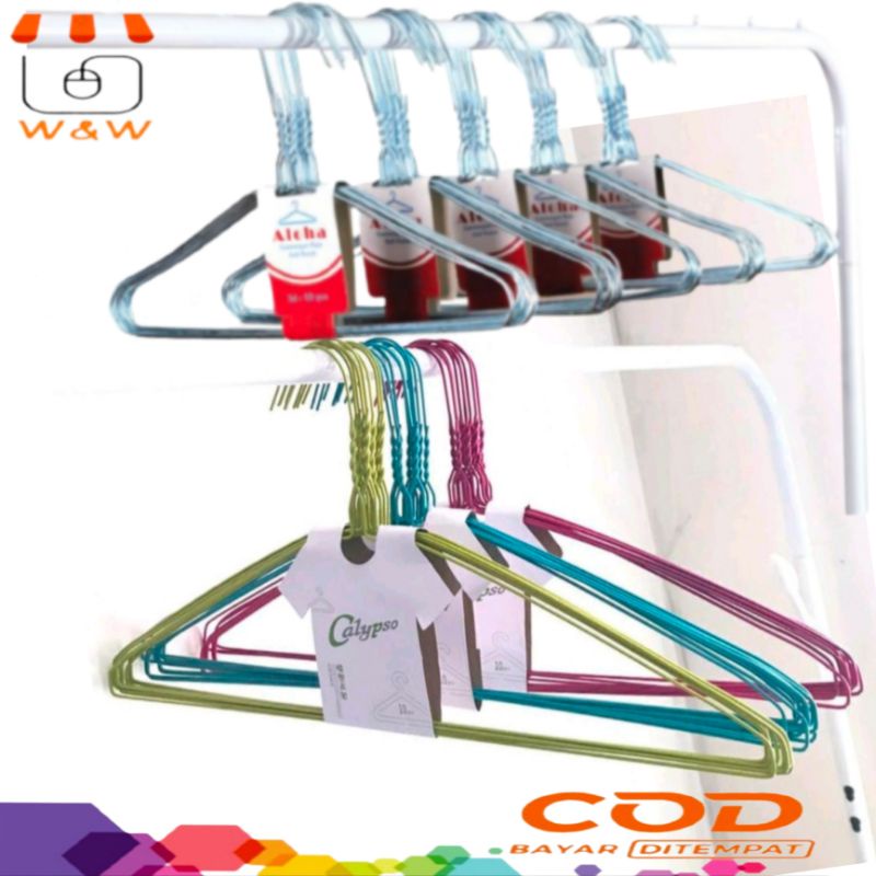 Hanger Baju Gantungan Baju kawat stainless warna warni
