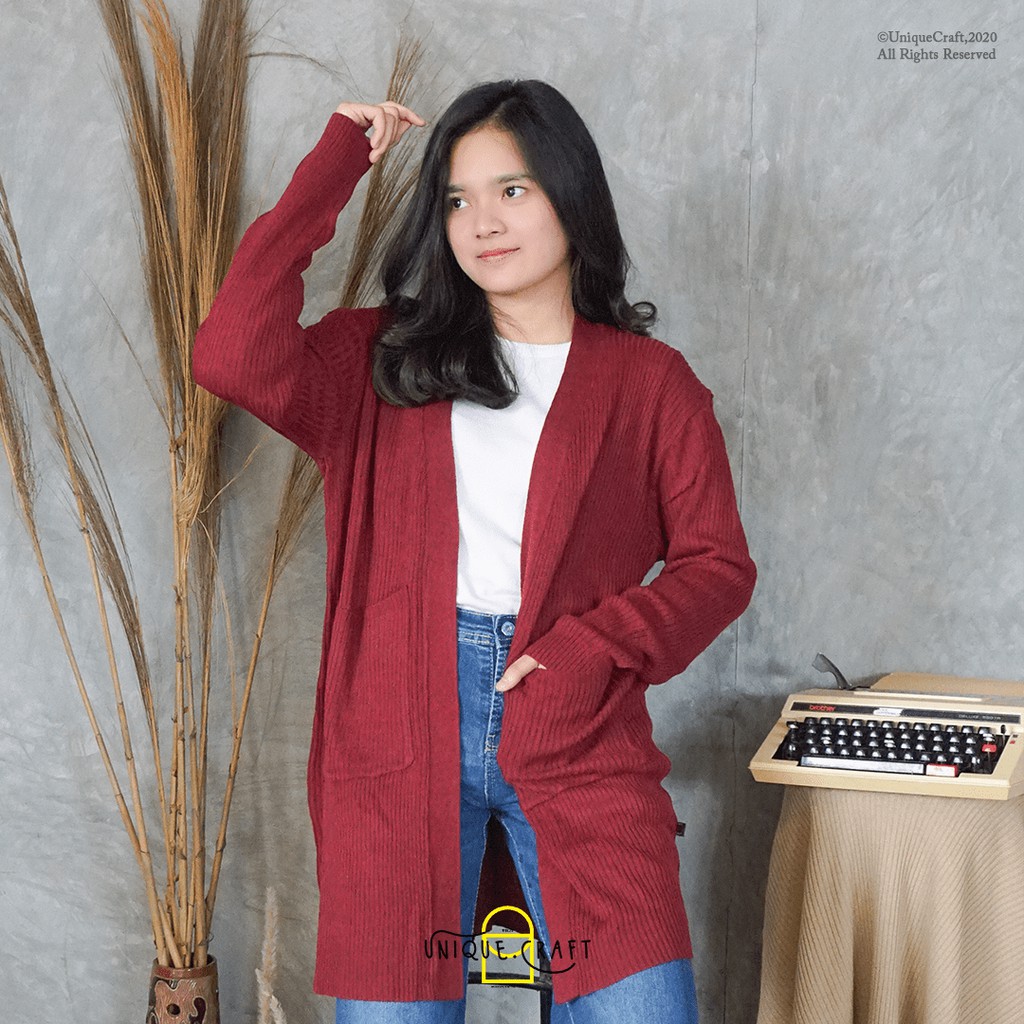Cardigan Rajut Wanita -Belle Cardi- shofie long cardigan premium