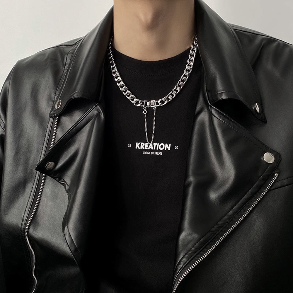 【COD Tangding】Kalung Choker Rantai Klavikula Bahan Logam Gaya Hip Hop Untuk Wanita