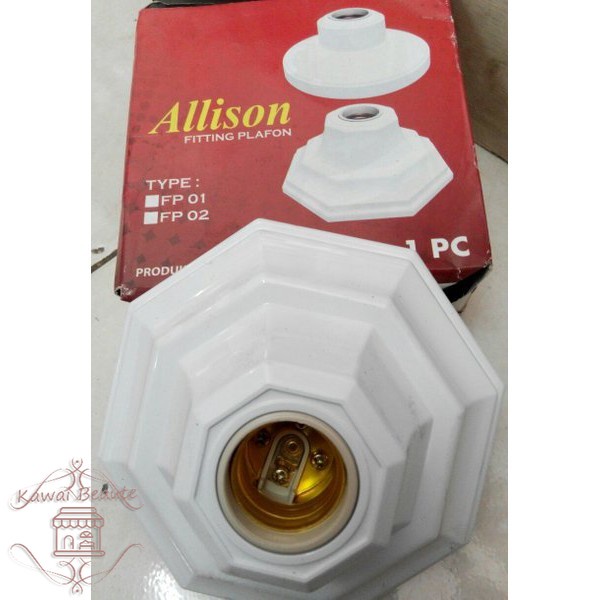 ALLISON Fitting Plafon Lebar Jumbo Bulat / Segi E-27 Standard Lampu Gantung Drat Kuningan