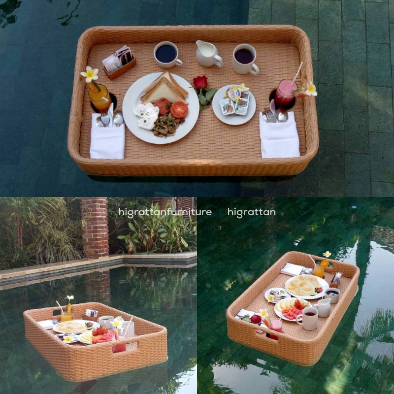 Rectangular Floating Tray 90 x 50 cm | Nampan Apung Kolam | Pool Tray | Floating Breakfast Tray | Pl