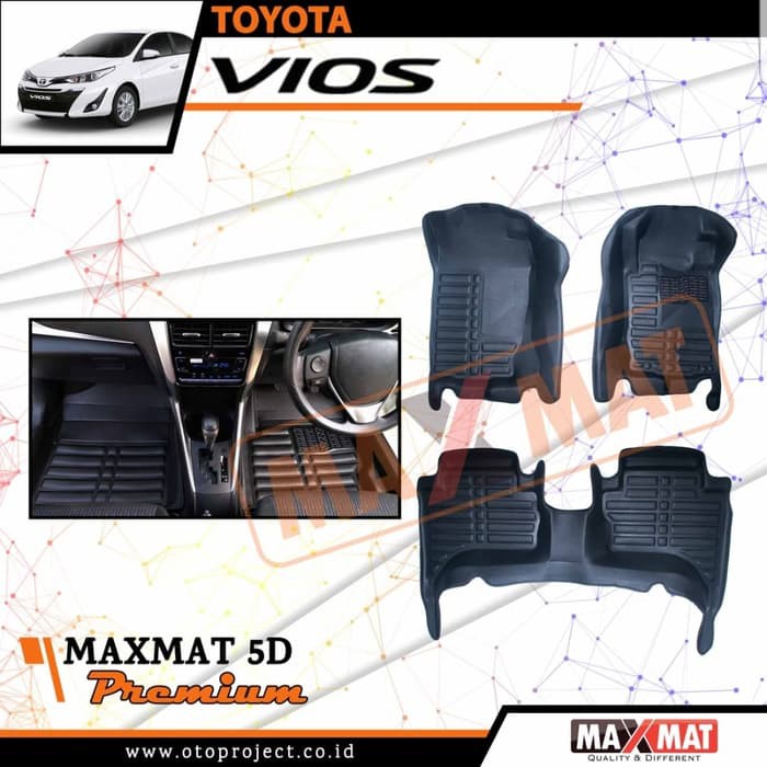 Karpet mobil maxmat 5d tipe premium black All New Vios 2 baris