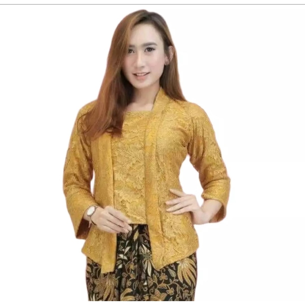 Atasan kebaya brokat kutubaru pendek / kebaya modern / kebaya jawa / kebaya kondangan / pesta