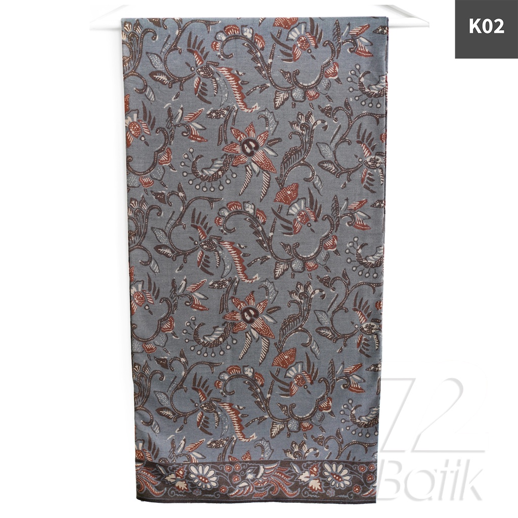 KAIN BATIK PREMIUM Bahan Katun Motif Taman Kembang Warna Hitam 729403 Cap 72 Jarik Jarit Samping Kebat Panjang Batik Katun Modern Premium Bahan Seragam Batik Pernikahan Kantor Keluarga Murah Kamen Jadi Batik Bali Lembaran