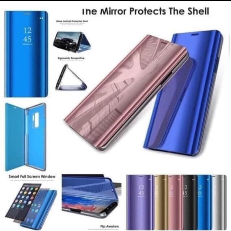 SAMSUNG S22 S22+ S22 ULTRA S21 S21+ S21 ULTRA S21 FE Flip Cover Clear View Mirror Standing Flip Case