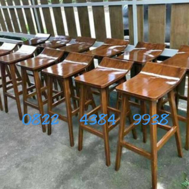 Kursi Bar Cafe Kayu Jati Jepara Minimalis Warung Makan Hotel Restoran Minibar Resto Murah