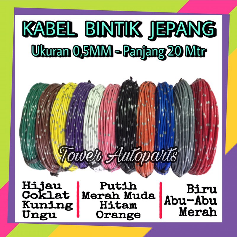 Kabel Body / Kabel Bintik Jepang 0.5 MM / Kabel Serabut Mobil &amp; Motor Kualitas Astra