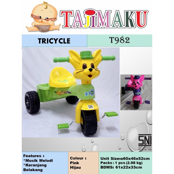 SEPEDA ANAK RODA 3 TAJIMAKU 982