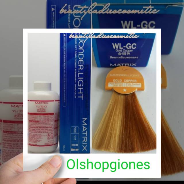 CAT Matrix Wonderlight Gold Copper WL-GC + oxydant campuran cat rambut wonder light socolor emas