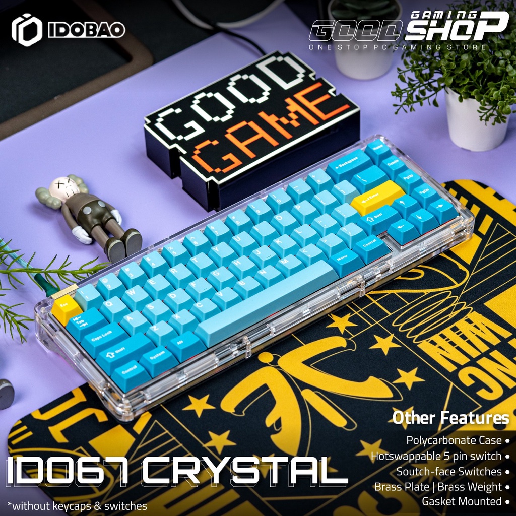 IDOBAO ID67 CRYSTAL OR SMOKEY KEYBOARD KIT 65% (GASKET MOUNT VERSION)