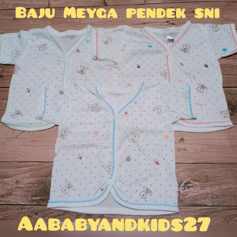 3PC BAJU BAYI MEYGA LENGAN PENDEK-BAJU BAYI LENGAN PENDEK MEYGA SNI-BAJU BAYI LENGAN PENDEK MURAH