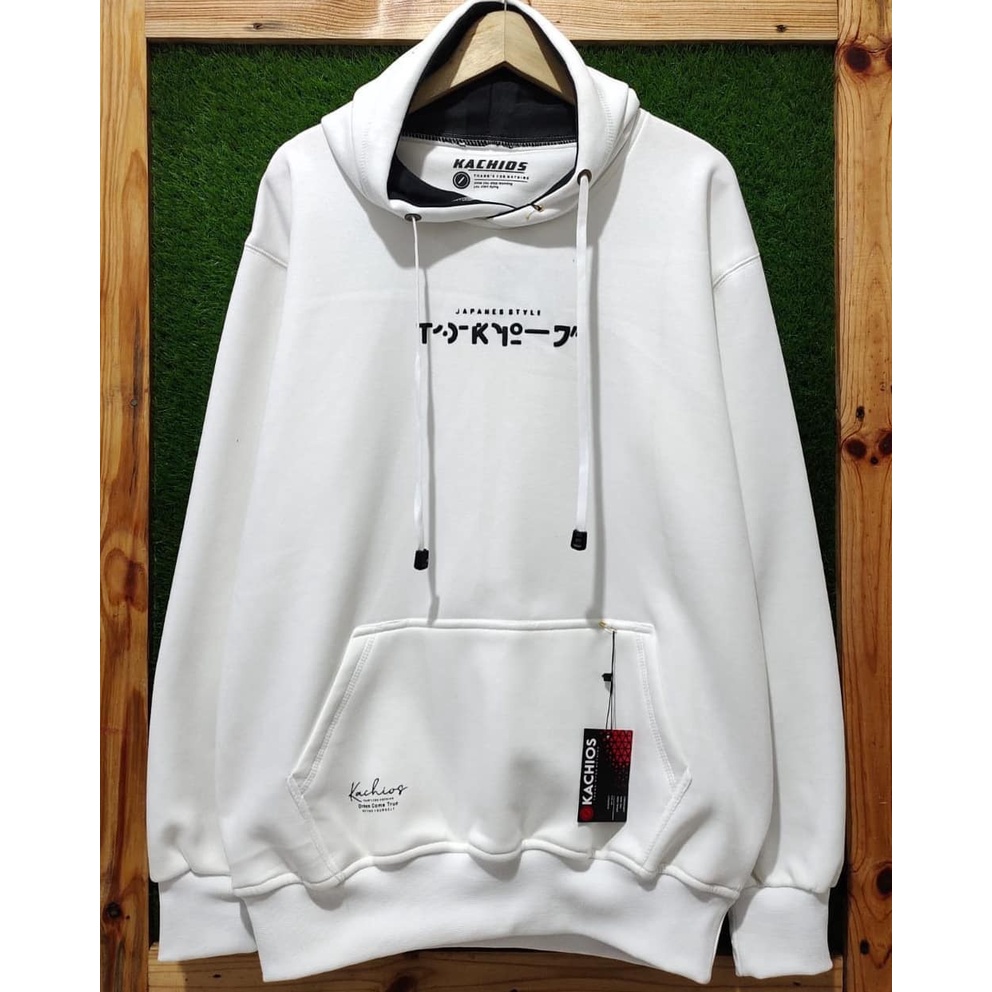Hoodie pria distro original kachios warna putih switer cwo keren terbaru 2021 jaket pria distro prem