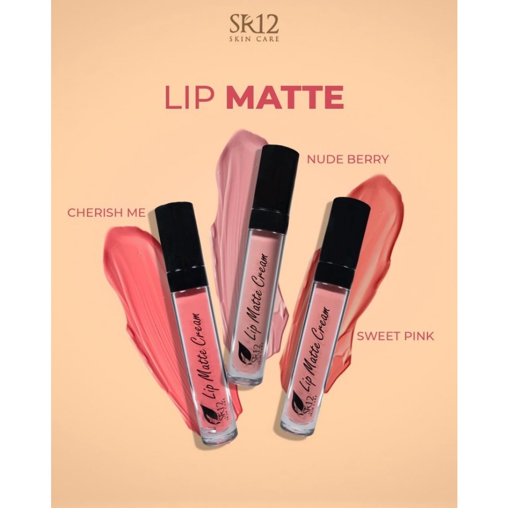 LIP MATTE CREAM SR12 NUDE BERRY - SWEET PINK - CHERISH ME - LIPMATTE BPOM