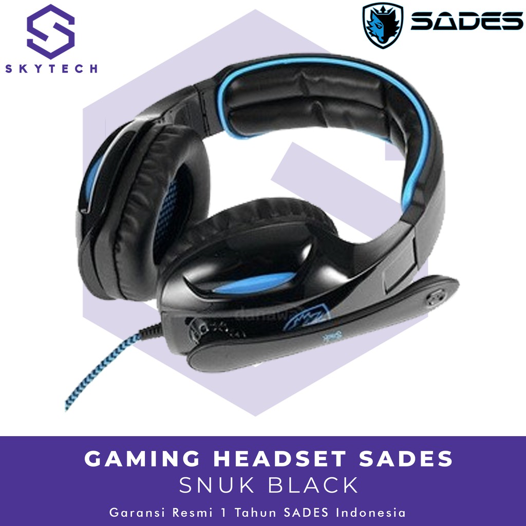 HEADSET GAMING SADES SNUK WITH MIC ORIGINAL GARANSI RESMI