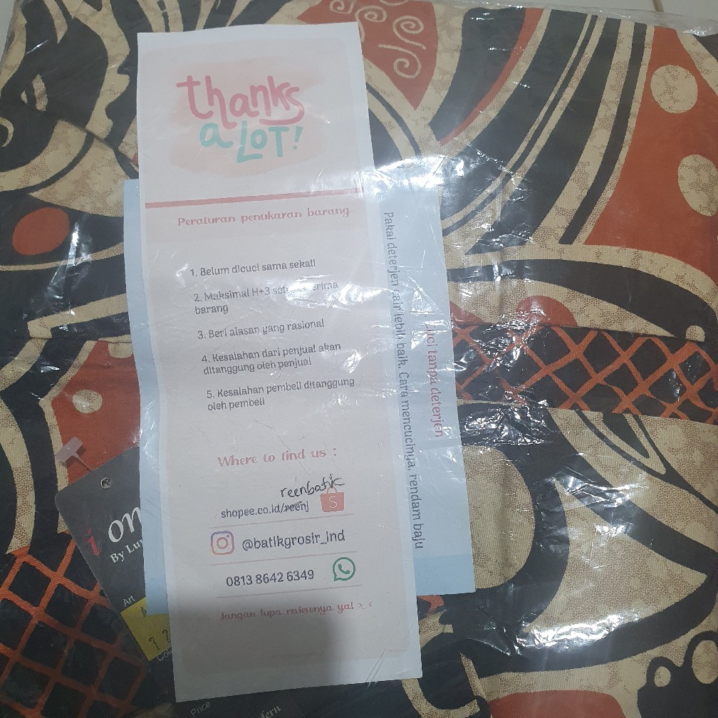 Atasan Blouse Batik Wanita Lengan Panjang Bahan Katun Stretch, 242 Abi#